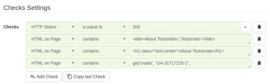 Website content and HTML rules configuration