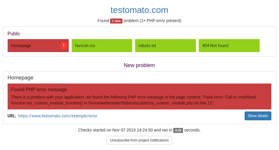 Automated error detection