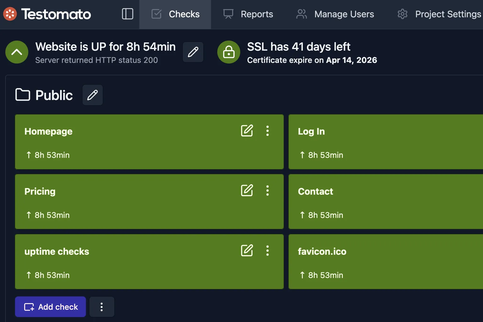Reliable uptime monitoring