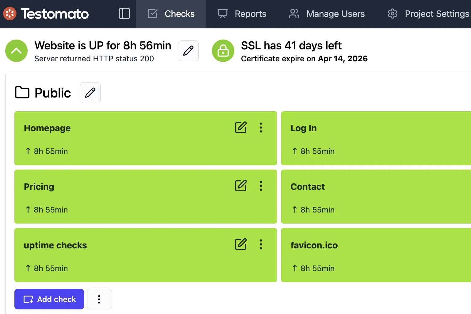 Reliable uptime monitoring