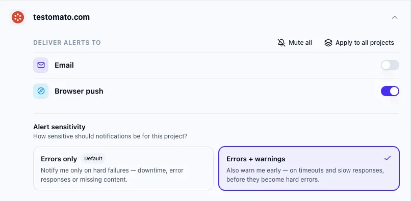 Notification configuration