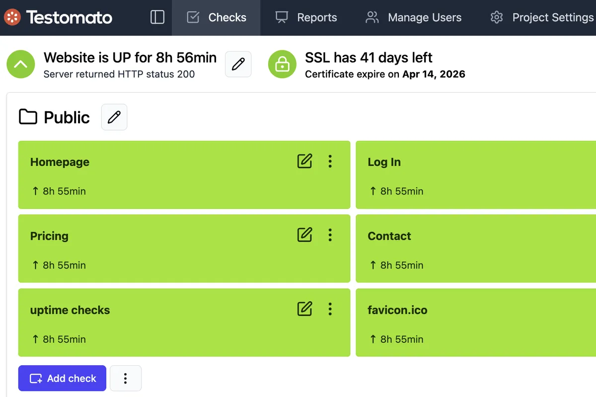 Reliable uptime monitoring